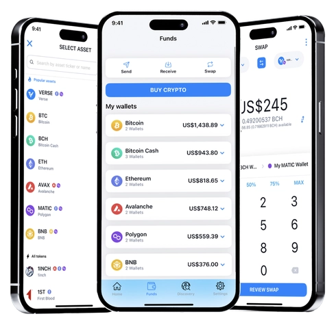 Bitcoin Cash wallet on a mobile phone